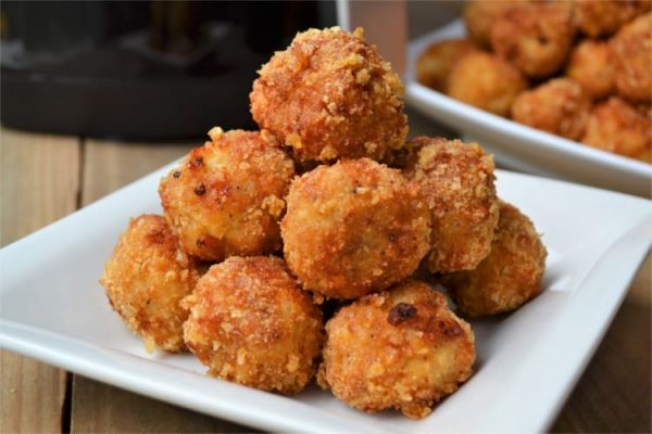 Healthy Air Fryer Low Carb Parmesan Chicken Meatballs from Fluster Buster