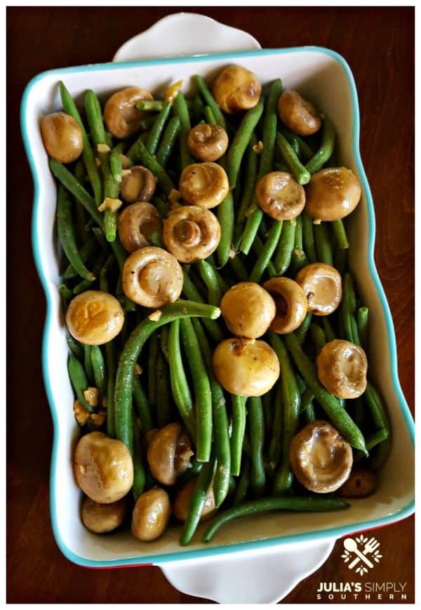 Picture of green beans with mushrooms