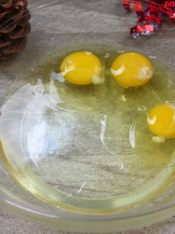 Picture of corn syrup and eggs in a bowl