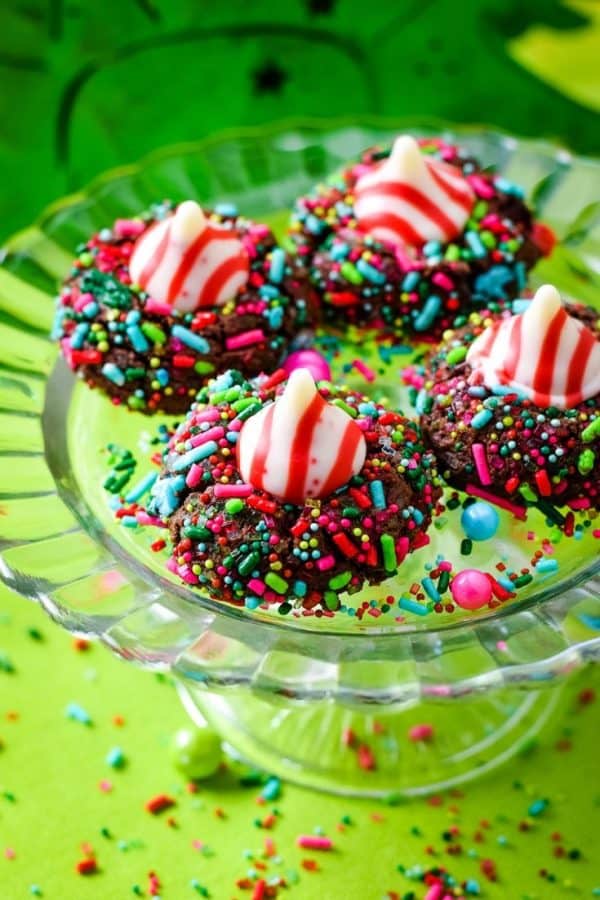 Picture of Chocolate Candy Cane Kiss Cookies