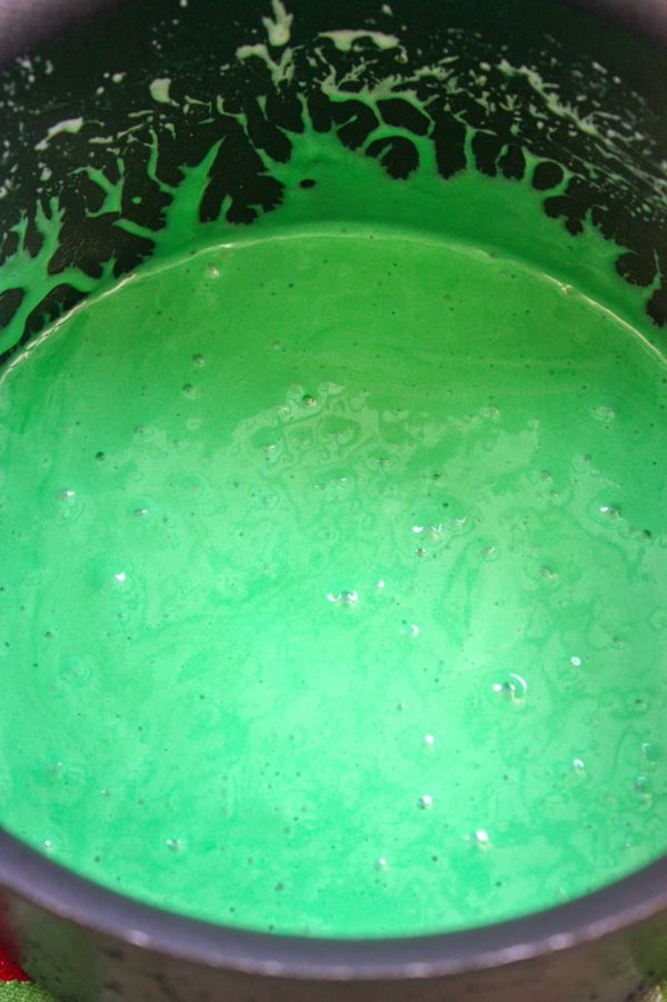 Picture of marshmallow and green food coloring