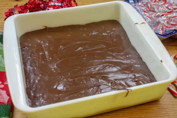 Picture of chocolate fudge in a pan