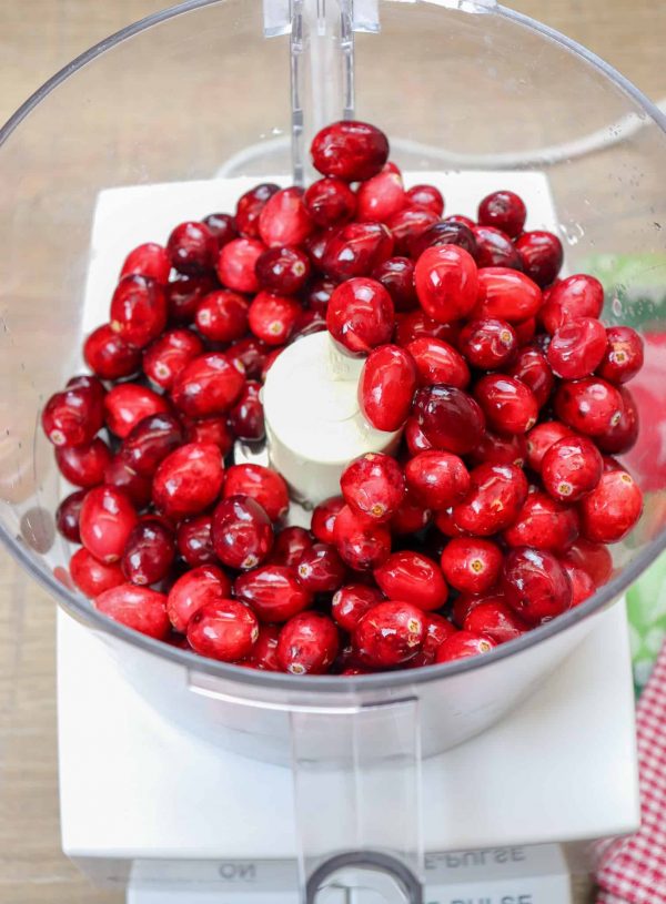 Picture of cranberries in the cuisinart