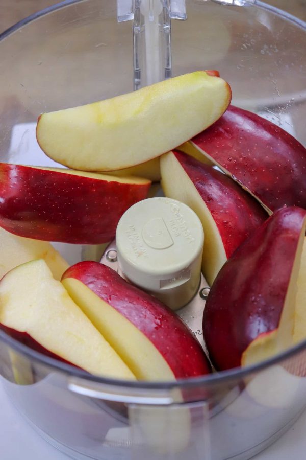 Picture of apples in the Cuisinart. 