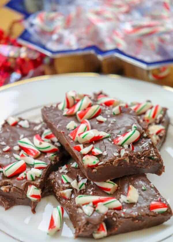 Picture of chocolate peppermint fudge