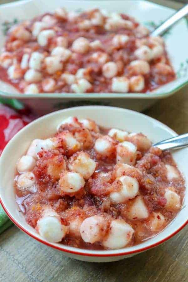 Picture of cranberry salad in a bowl