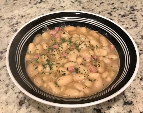 Picture of bean soup in a bowl.