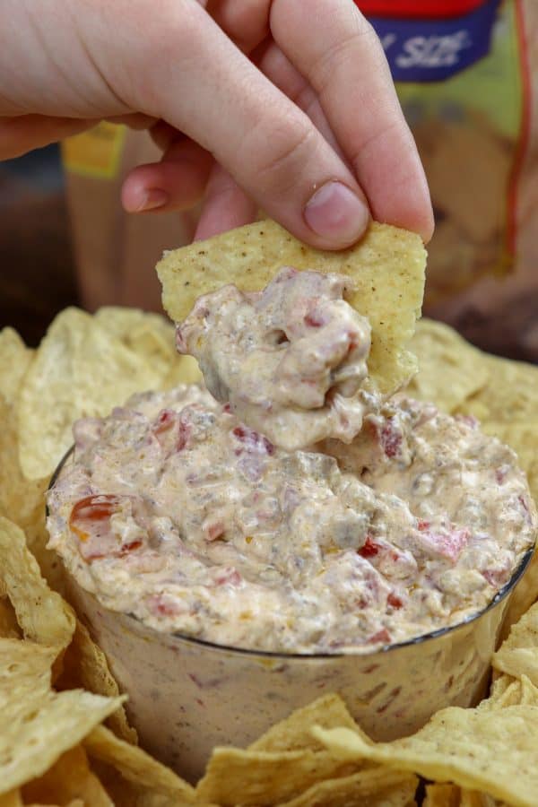 Picture of a chip in a dip