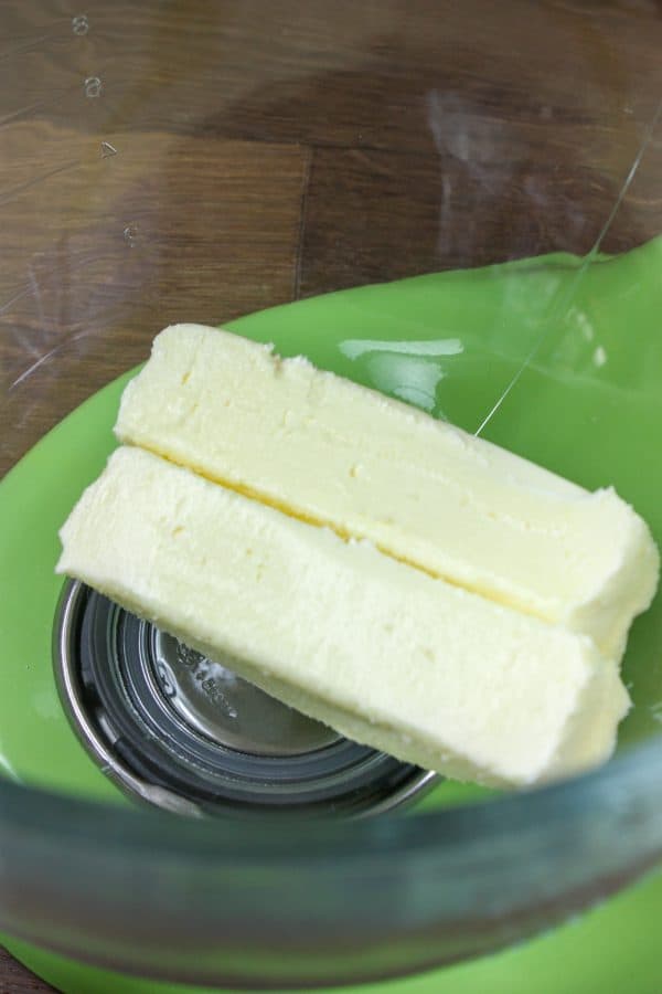 Picture of butter in a glass mixing bowl