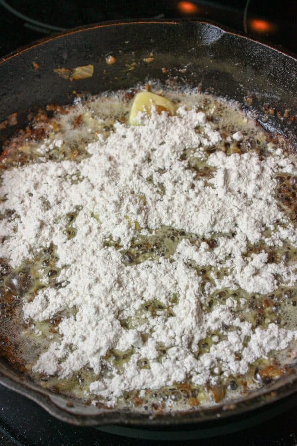 Picture of flour in a skillet with butter