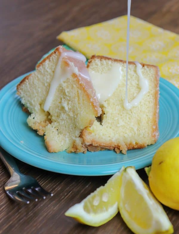 Picture of pound cake on a plate.