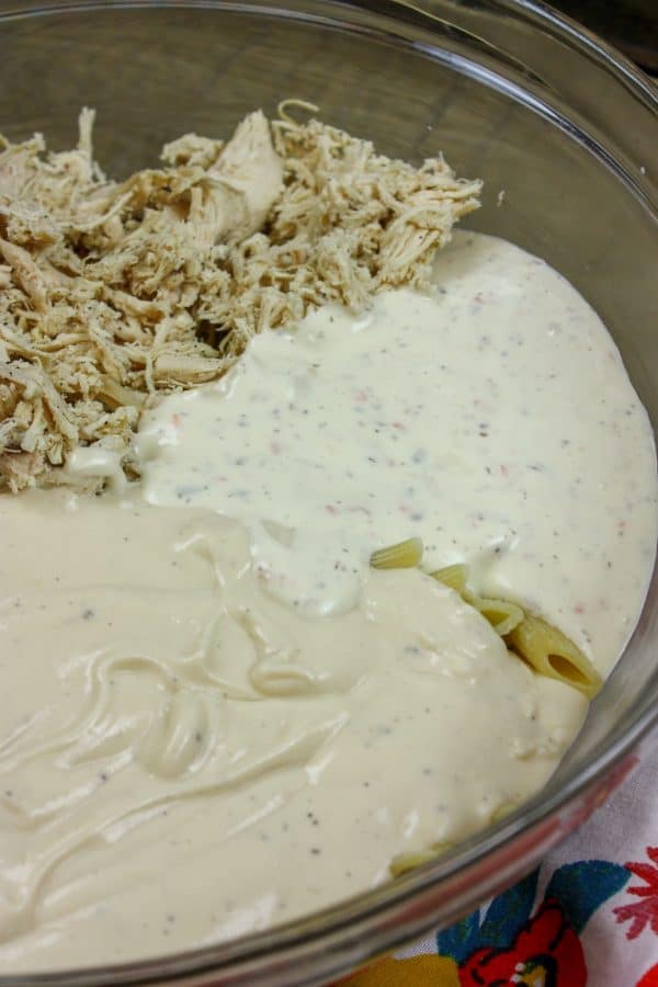 Picture of ranch dressing in a large bowl