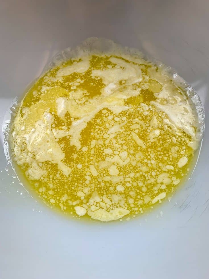 Picture of melted butter in a bowl