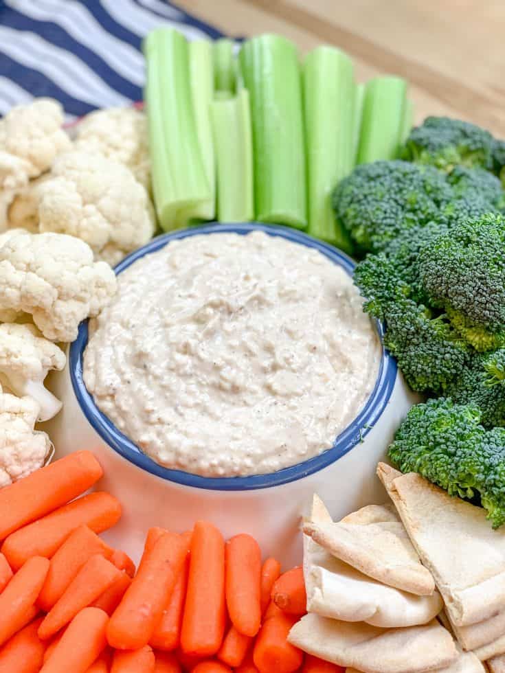 Picture of beef dip and veggies