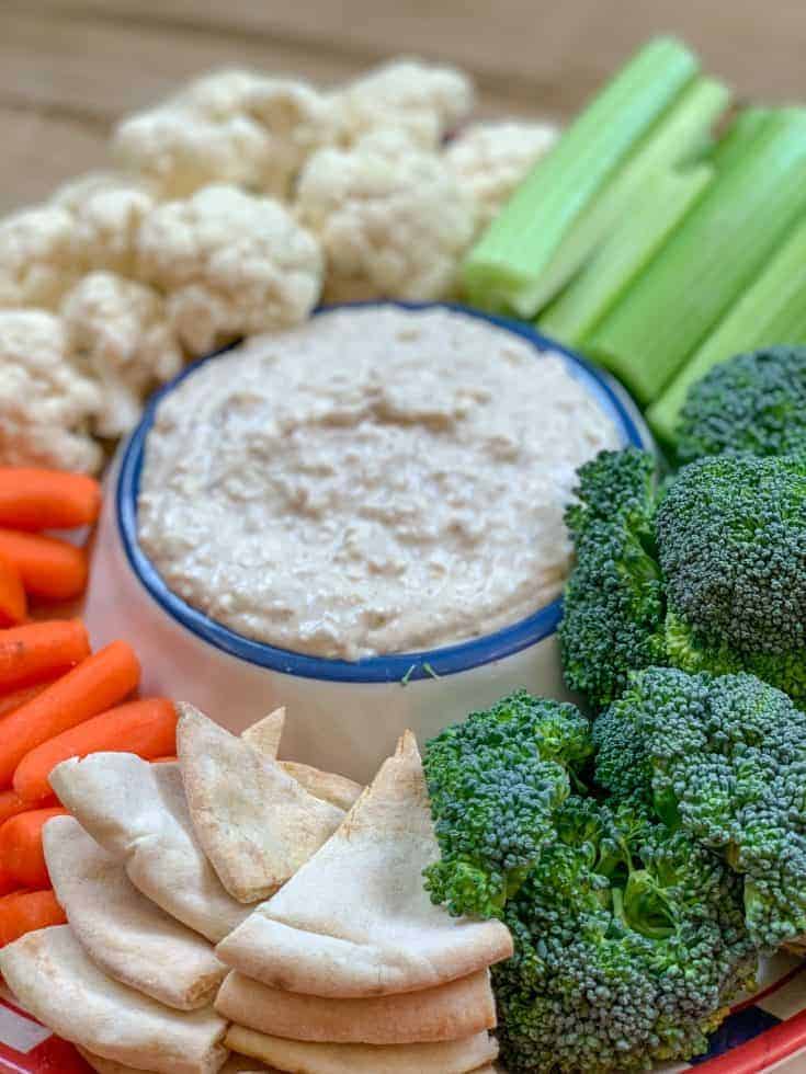 Picture of veggies and a beef dip.