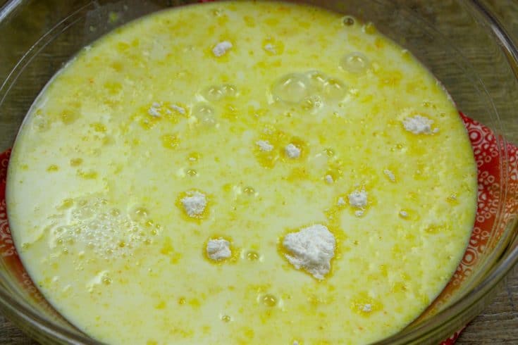 Picture of instant pudding and milk in a bowl