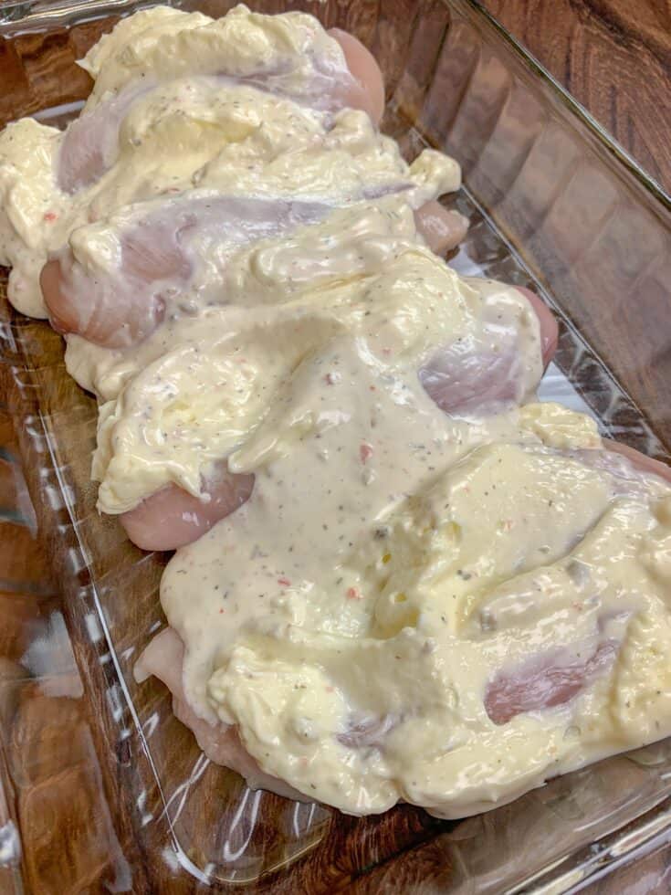 Picture of chicken with ranch dressing