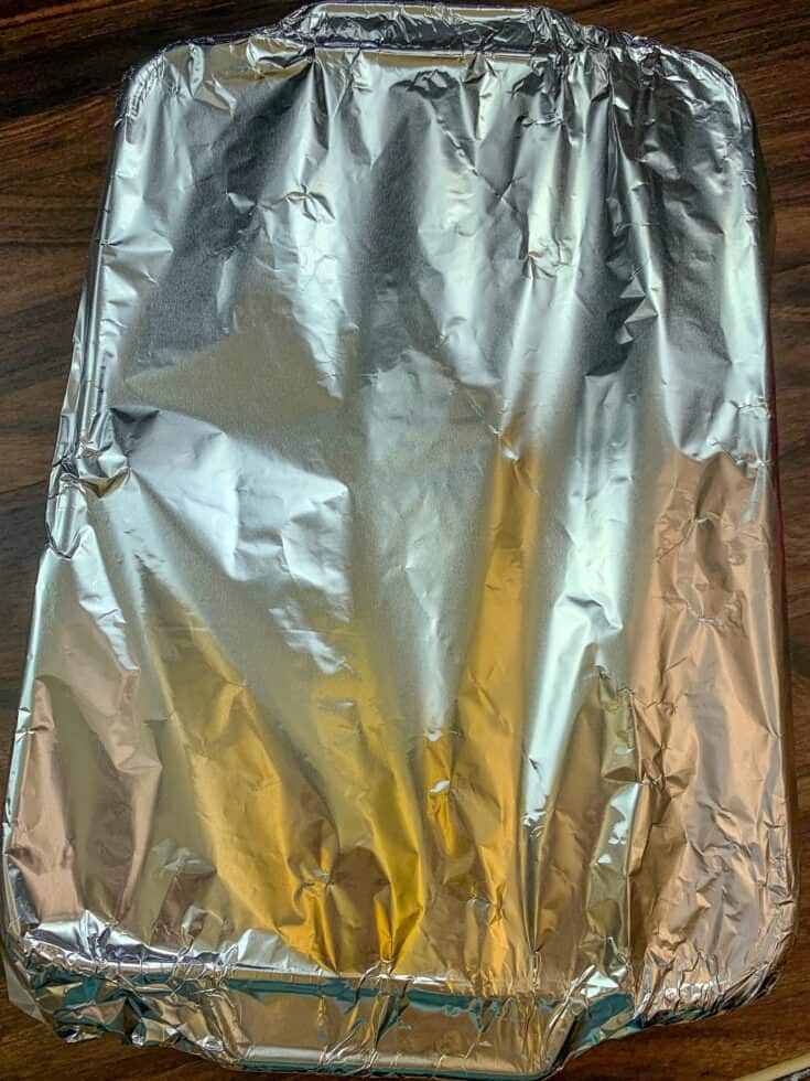 Picture of tin foil on chicken