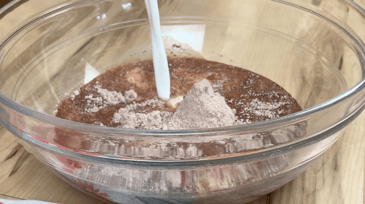 Picture of milk and instant pudding in a bowl