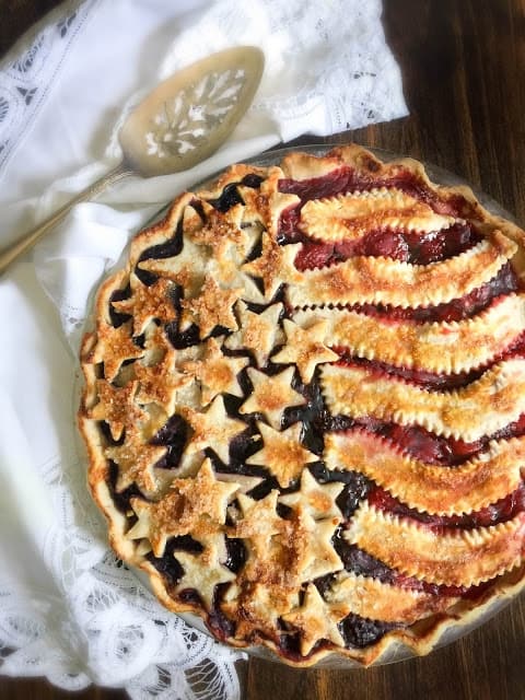 Picture of American Flag Pie with Homemade Pie Crust