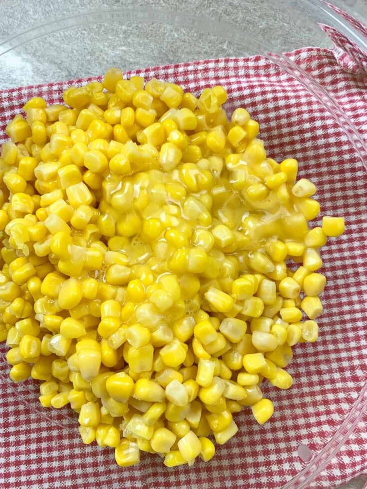 Picture of corn and egg in a bowl