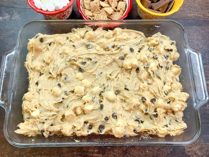 Picture of cookie dough in a pan.