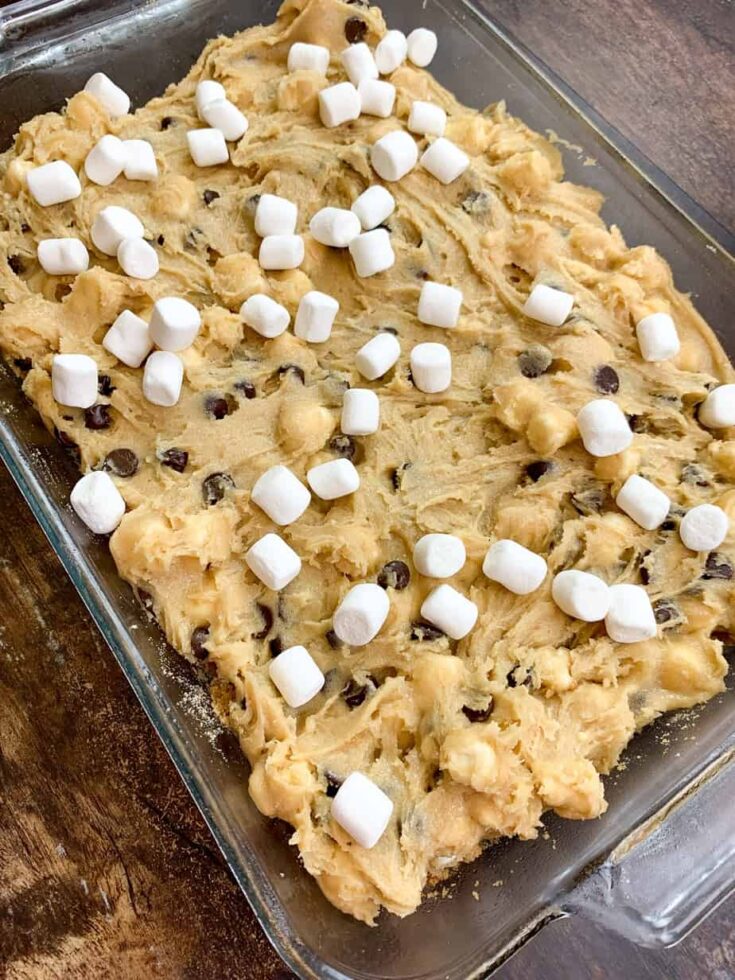 Picture of cookie dough with marshmallows