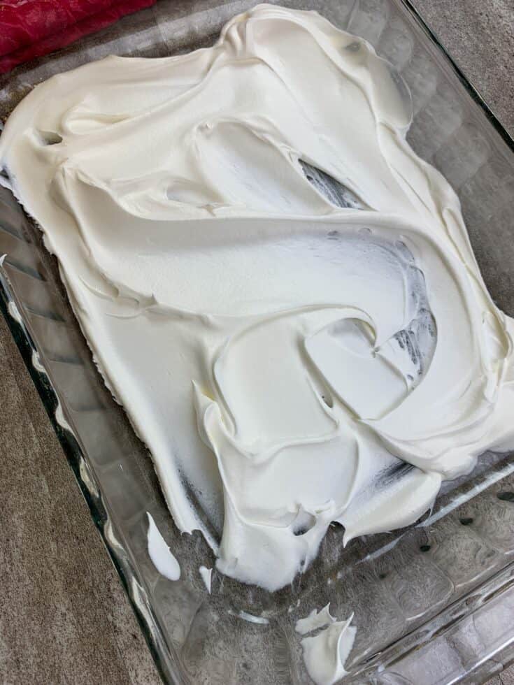 Picture of whipped cream in a casserole dish.