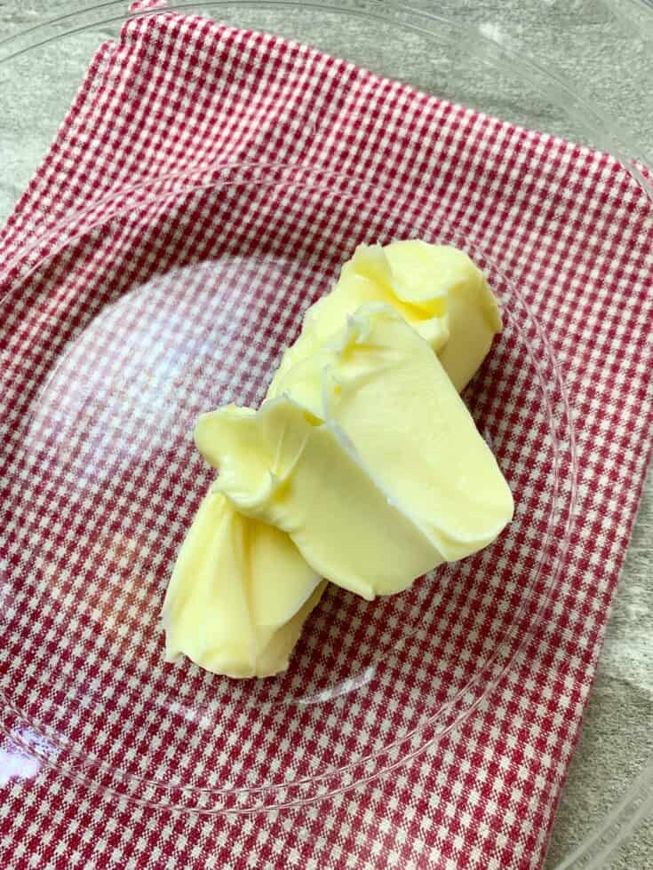 Butter in a glass bowl