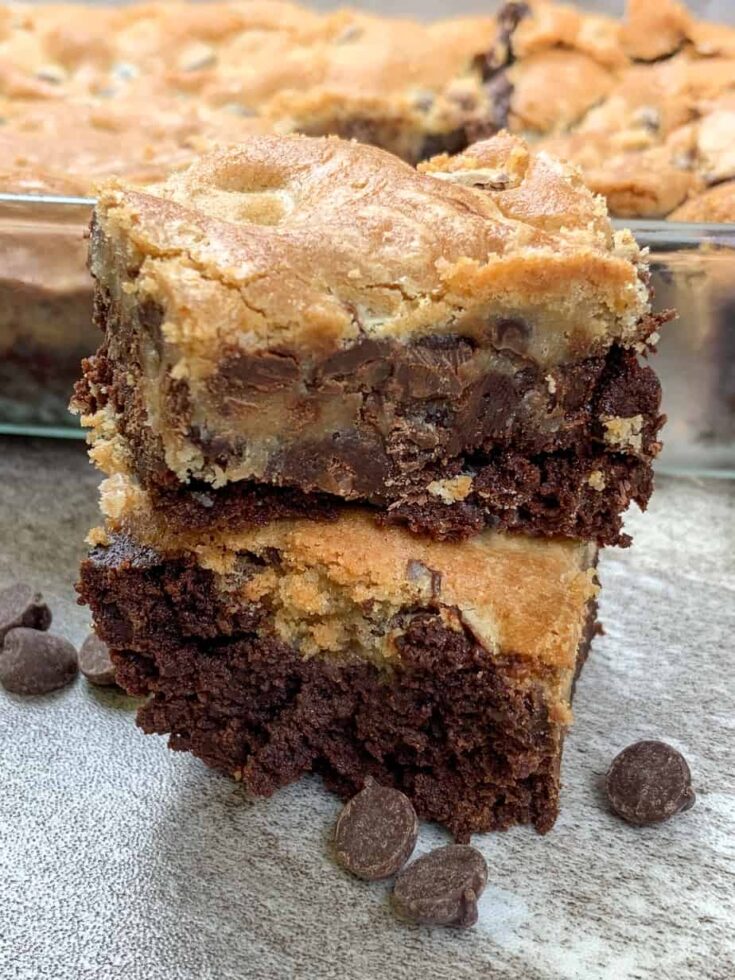 Brookies stacked on top of each other.