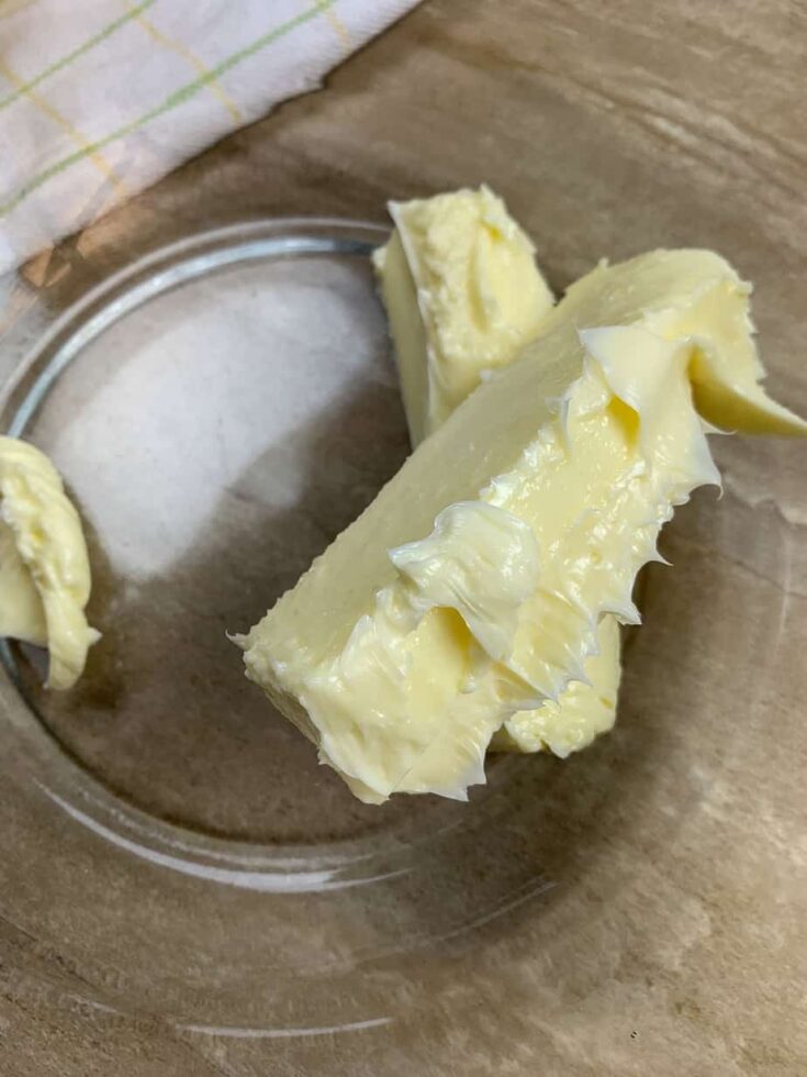 Butter in a glass bowl