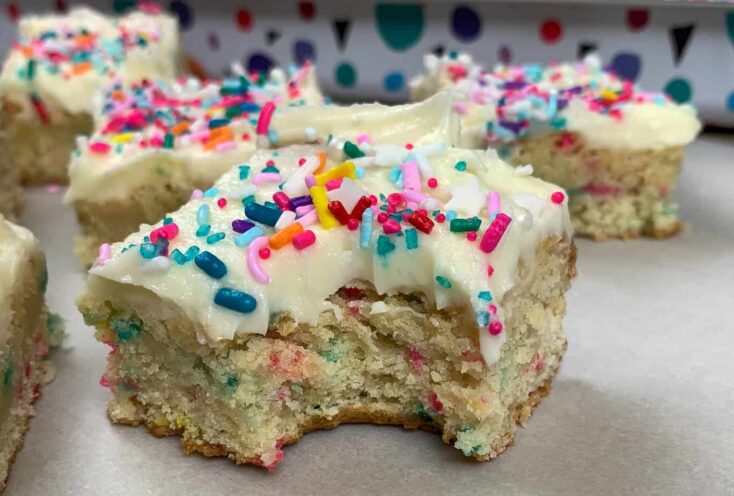 Cookie bars with sprinkles