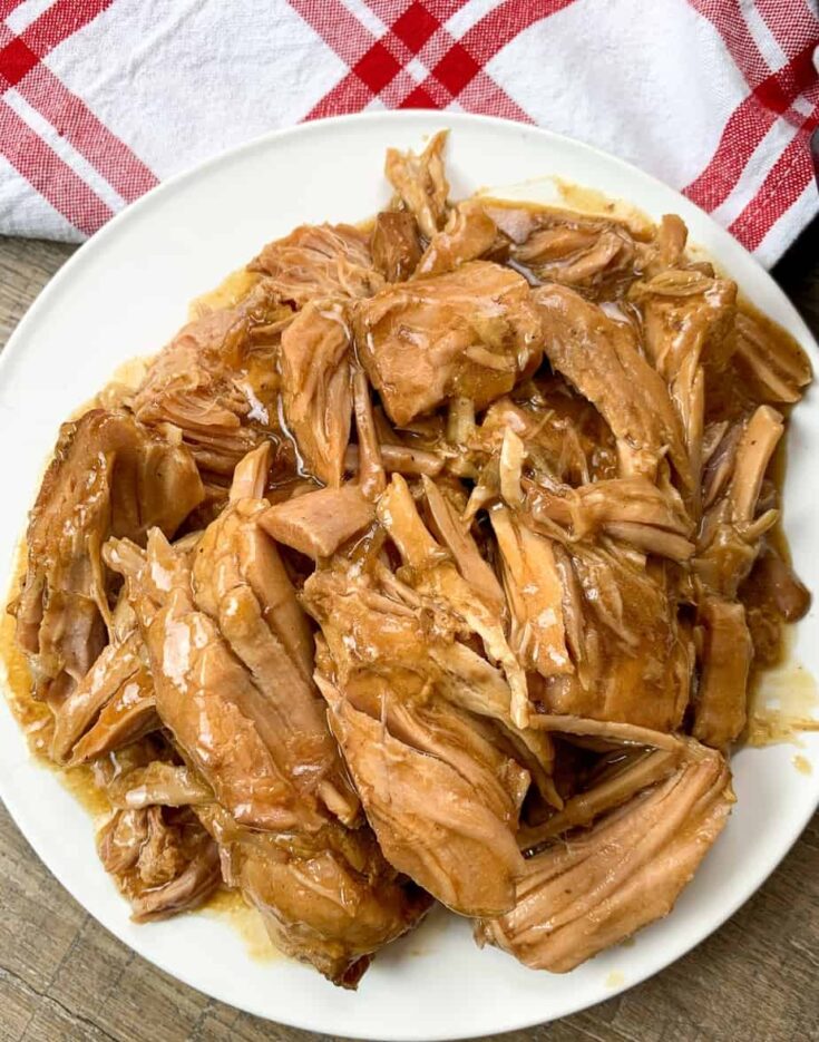 Pork chops and gravy on a plate