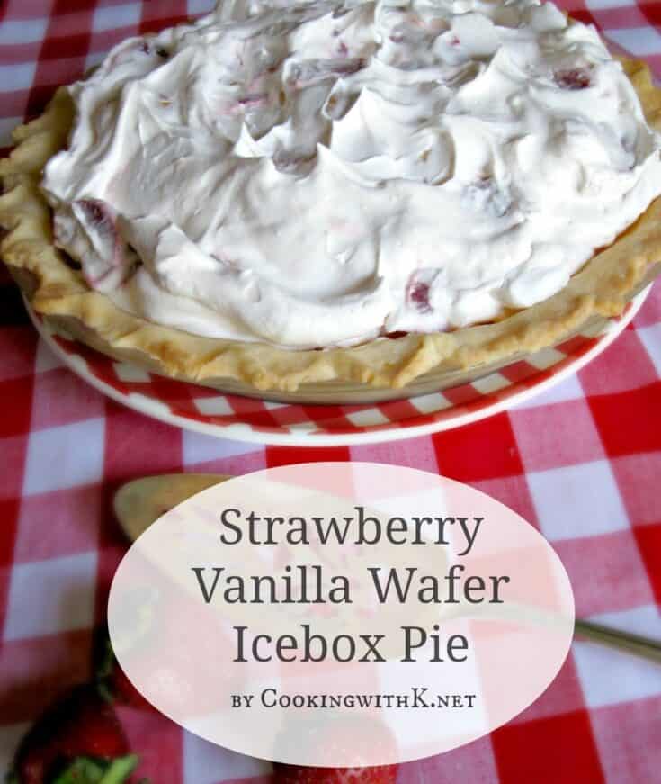 Strawberry pie on a gingham plate