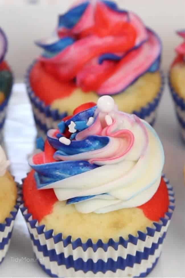 Red White and Blue Cupcakes