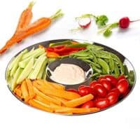 Chip and Dip Serving Bowl, Elegant Serving Dish - Great for Chips, Dips, Appetizer, Fruit Bowl, Salad and Snack – Stainless Steel Chips and Dip Plate