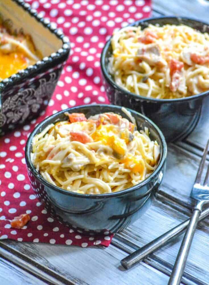 Cheesy Mexican Chicken Spaghetti