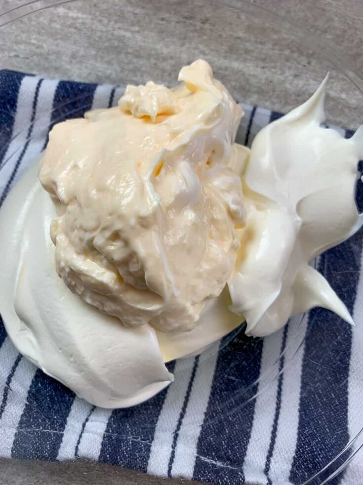 Sour cream and mayonnaise in a bowl