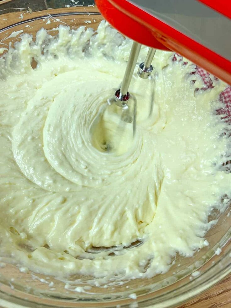 Mixing ingredients in a glass bowl