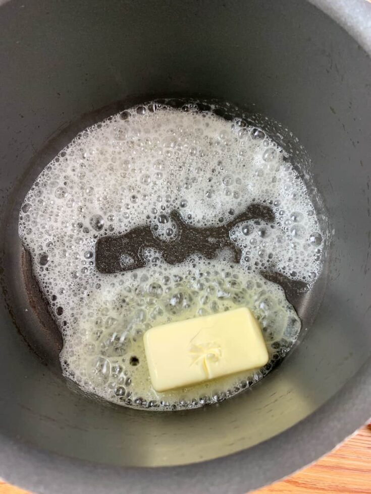 Butter in a saucepan