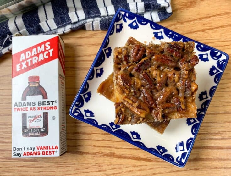 Adams Best Vanilla Extract with pecan pie bars