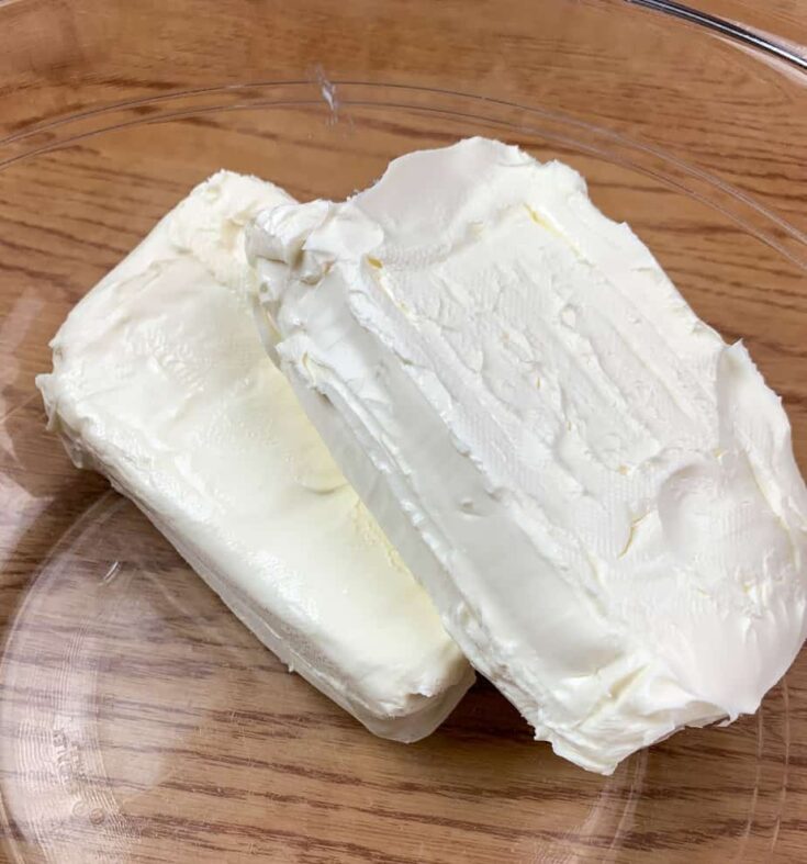 Cream cheese in a bowl