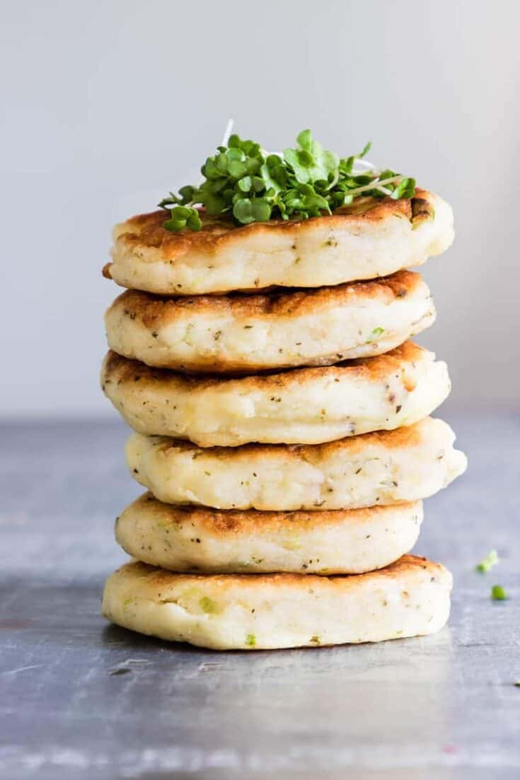 Potato Pancakes with Leftover Mashed Potatoes {7 Ingredients, GF}