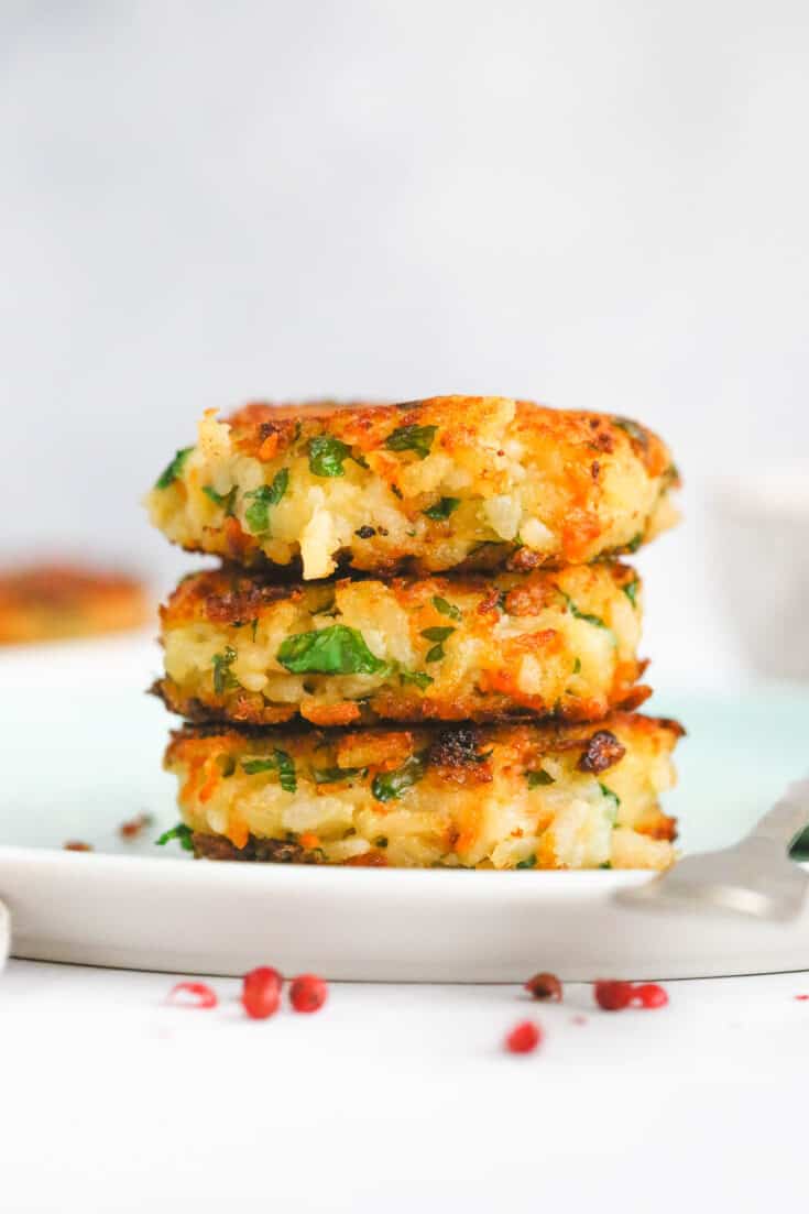 Vegan Potato Cakes with Carrot and Rice