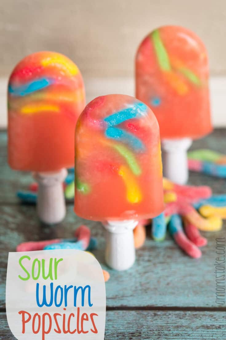 Sour Worm Popsicles