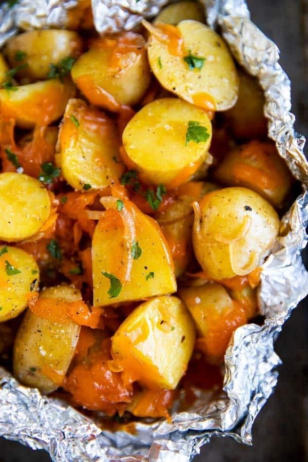 Cheesy Campfire Potatoes