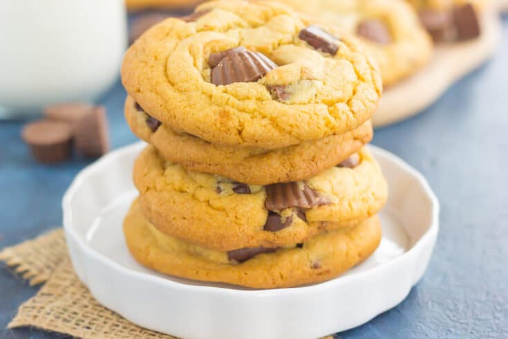 Chocolate Chunk Peanut Butter Cup Cookies {Plus a Video!}