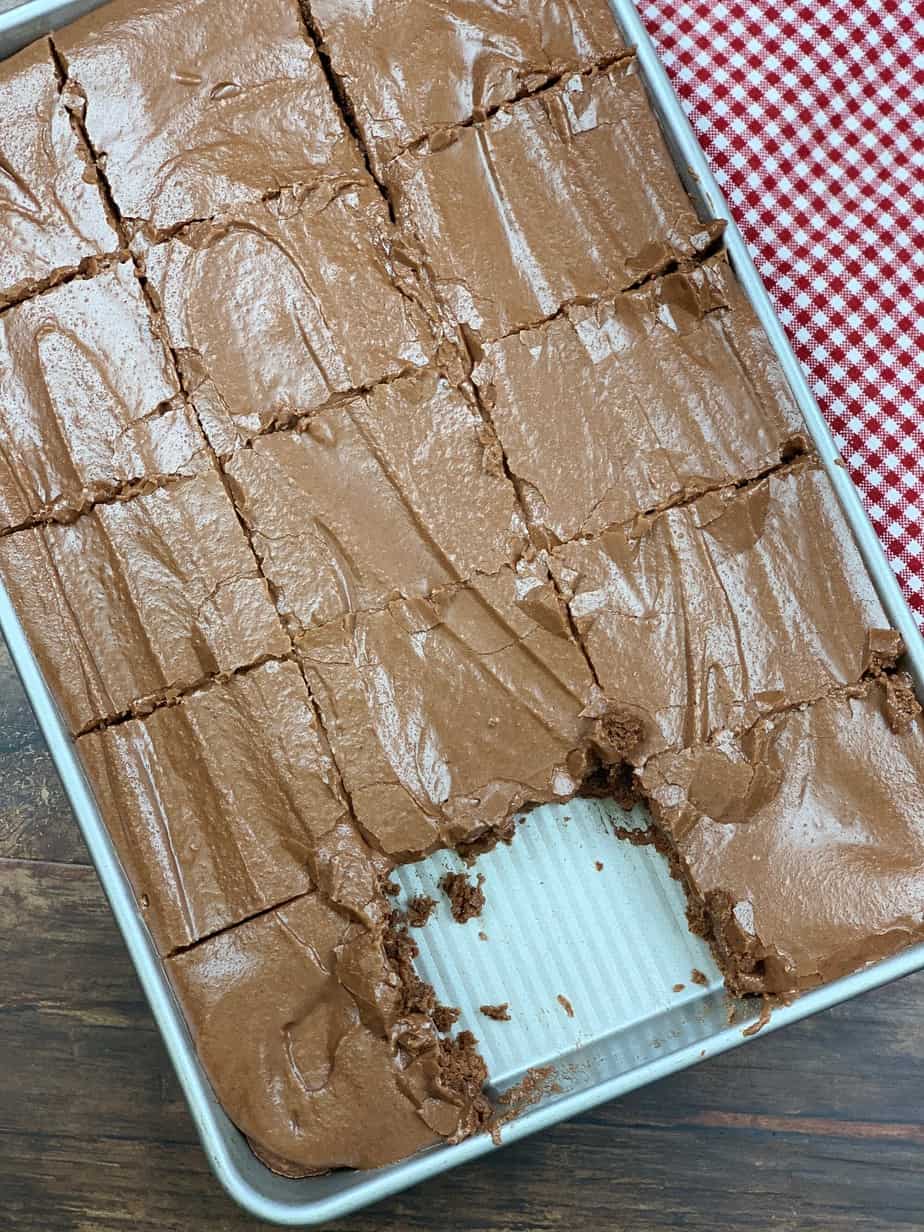 Brownies in a pan.