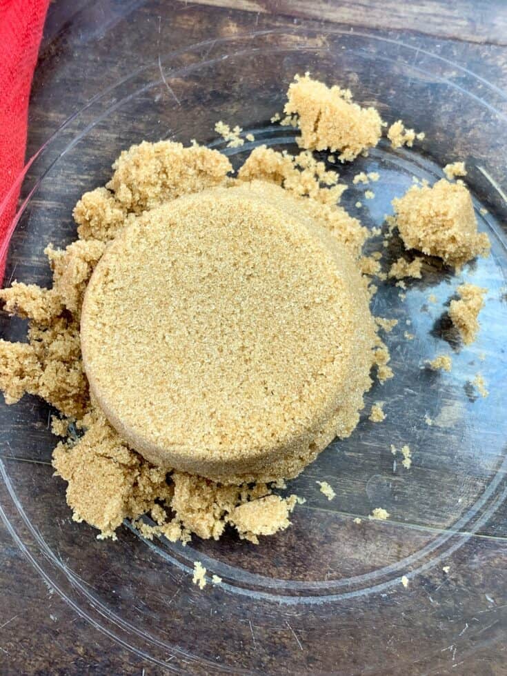 Brown sugar in a glass bowl