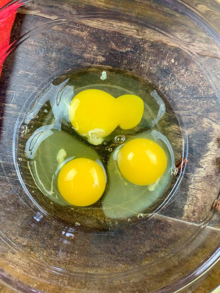 Eggs in a glass bowl